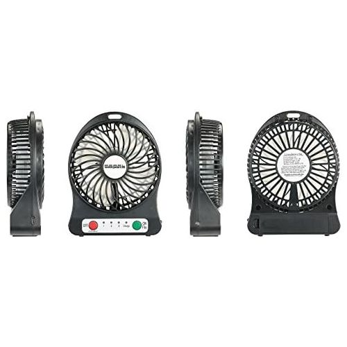  [아마존베스트]PEARL Battery fan: 2-in-1/battery desk fan with LED light, 1300 mAh (mini fan battery).