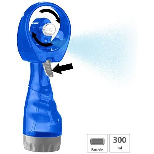  [아마존베스트]PEARL Hand fan: hand fan with water sprayer, 300 ml water tank, battery operated (hand fan with spray function).