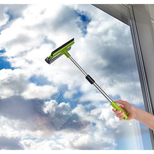  [아마존베스트]Pearl window wipers: set of 2 2-in-1 glass and window cleaner, sponge and squeegee, extendible (double-sided window cleaner)