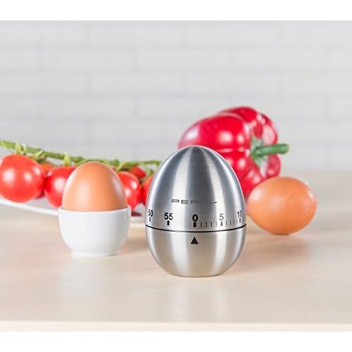  [아마존베스트]PEARL Kitchen Alarm Clock: Stainless Steel Egg Timer, 60 Minute Timer and Beep (Timer Timer)