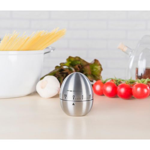  [아마존베스트]PEARL Kitchen Alarm Clock: Stainless Steel Egg Timer, 60 Minute Timer and Beep (Timer Timer)