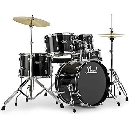  [아마존베스트]Pearl Roadshow RS585C C31 Jet Black Drum Kit + Keepdrum Headphones + 1 Pair of Drumsticks