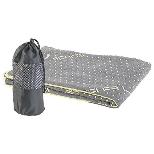  [아마존베스트]PEARL sports Fitness cloth: 2-in-1 microfibre yoga towel & pad, absorbent, non-slip, grey (fitness towel non-slip).