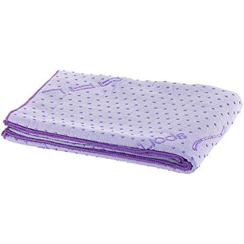  [아마존베스트]PEARL sports Yoga Towel: 2-in-1 Microfibre Yoga Towel & Pad, Absorbent, Non-Slip, Purple (Fitness Mat)