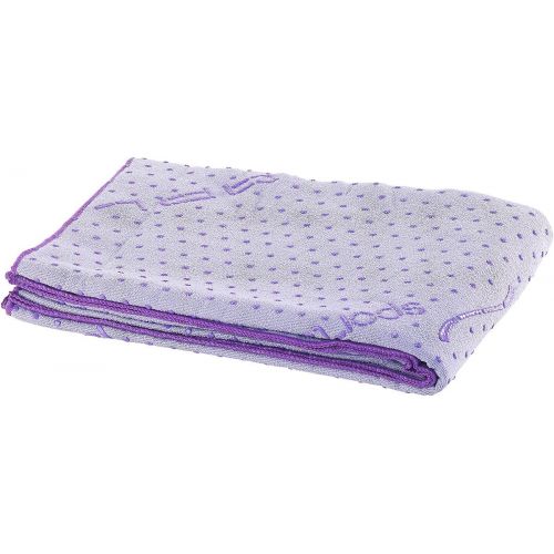  [아마존베스트]PEARL sports Yoga Towel: 2-in-1 Microfibre Yoga Towel & Pad, Absorbent, Non-Slip, Purple (Fitness Mat)