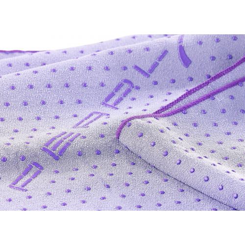  [아마존베스트]PEARL sports Yoga Towel: 2-in-1 Microfibre Yoga Towel & Pad, Absorbent, Non-Slip, Purple (Fitness Mat)