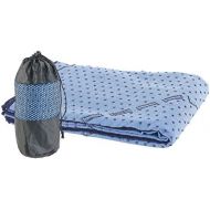 [아마존베스트]PEARL sports Yoga Towel: 2-in-1 Microfibre Yoga Towel & Pad, Absorbent, Non-Slip, Blue (Towel for Gym Mat)