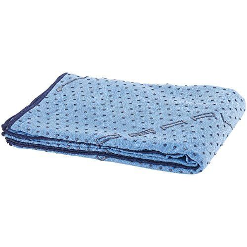  [아마존베스트]PEARL sports Yoga Towel: 2-in-1 Microfibre Yoga Towel & Pad, Absorbent, Non-Slip, Blue (Towel for Gym Mat)