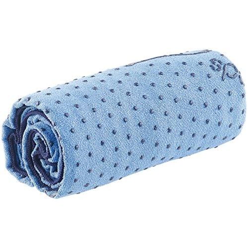  [아마존베스트]PEARL sports Yoga Towel: 2-in-1 Microfibre Yoga Towel & Pad, Absorbent, Non-Slip, Blue (Towel for Gym Mat)