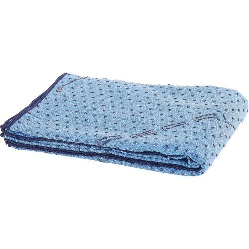  [아마존베스트]PEARL sports Yoga Towel: 2-in-1 Microfibre Yoga Towel & Pad, Absorbent, Non-Slip, Blue (Towel for Gym Mat)