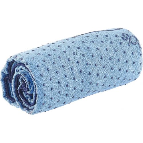  [아마존베스트]PEARL sports Yoga Towel: 2-in-1 Microfibre Yoga Towel & Pad, Absorbent, Non-Slip, Blue (Towel for Gym Mat)