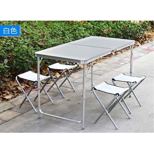  PEATAO Folding Table 4Ft Portable Multipurpose Picnic Party Dining Camp Table Sturdy Lightweight [US Stock] (White)