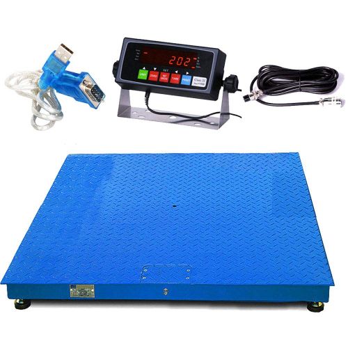  PEC Scales Steel Floor Scale, Accurate Pallet Scale with Smart Digital Indicator for Warehouse Shipping and Heavy Duty Industrial Weighing (24”x24”)