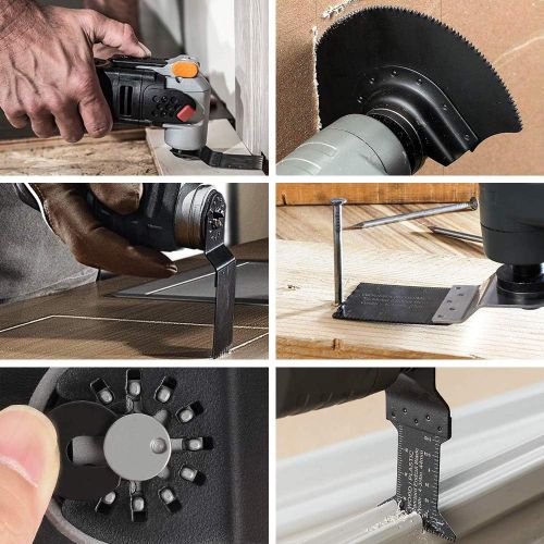  PECHAM 24PCS Universal Wood Metal Oscillating Multitool Quick Release Saw Blades Fit Porter Cable Black & Decker Rockwell Ridgid Ryobi Milwaukee Chicago Craftsman