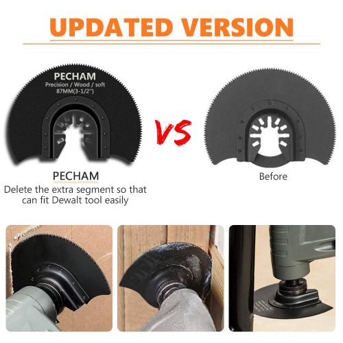  PECHAM 24PCS Universal Wood Metal Oscillating Multitool Quick Release Saw Blades Fit Porter Cable Black & Decker Rockwell Ridgid Ryobi Milwaukee Chicago Craftsman