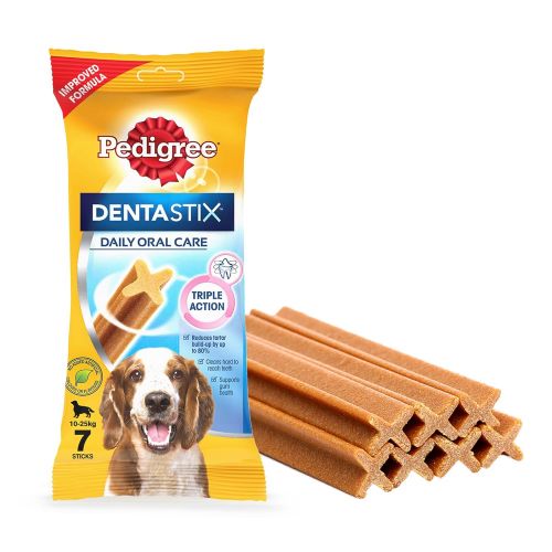  [아마존 핫딜]  [아마존핫딜]PEDIGREE Pedigree DentaStix Hundeleckerli fuer mittelgrosse Hunde, Kausnack mit Huhn- und Rindgeschmack gegen Zahnsteinbildung fuer gesunde Zahne, 10er Pack (10 x 7 Stueck)