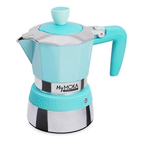  Pedrini Espressokocher MyMoka Induction, 3 Tassen, Beachblue