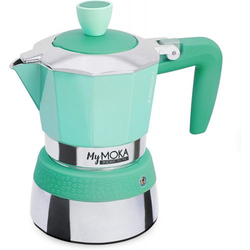  Pedrini Espressokocher MyMoka Induction, 3 Tassen, Emerald