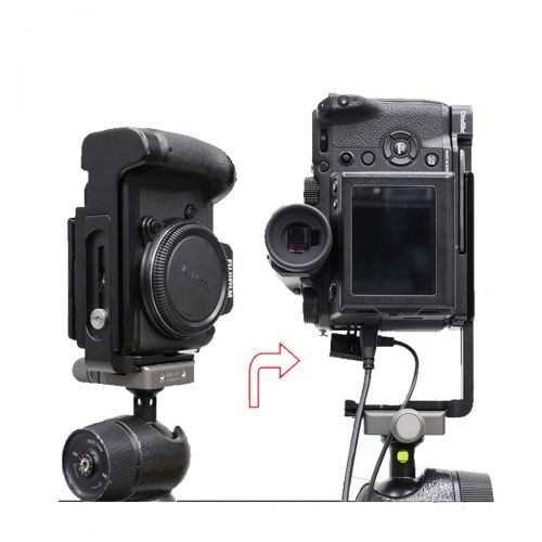  PEIPRO Quick Release L-Plate Bracket Camera Hand Grip for Fujifilm GFX50S Camera-Aviation Alloy Aluminum