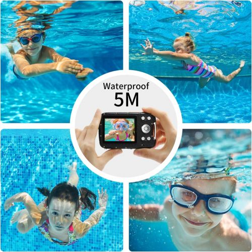  Pellor Waterproof Digital Camera 2.8 FHD 1080P 8.0MP CMOS Sensor 21MP Video Recorder Selfie DV Recording Underwater Camera Camerater for Snorkeling with 16G SD Card