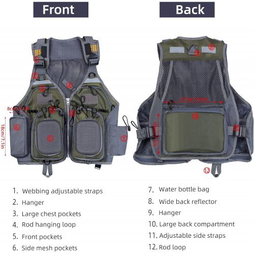  [아마존베스트]PELLOR Fishing Vests, Breathable Vest with Multiple Pockets Fishing Jacket Hunting Fishing Outdoor Camping Photography (Adjustable Size)