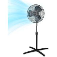 PELONIS Fan Portable 16 Inch Pedestal Fan| 3-Speed| 90° Oscillation| Adjustable Height| Standing Floor Fan for living room, bedroom, kitchen, and home office| Black, PFS40M2ABB