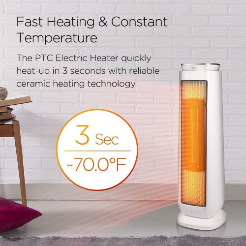  [아마존 핫딜] PELONIS Pelonis PHTPU1501 Ceramic Tower 1500W Indoor Space Heater with Oscillation, Remote Control, Programmable Thermostat & 8H Timer, ECO Mode, Tip-Over Switch & Overheating Protection.