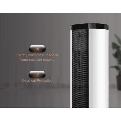  [아마존베스트]PELONIS Space Heater, 1500W Internal Oscillating Instant Heating Electric Heater, Portable Tower Heater with Thermostat, 24Hr Programmable Timer, Safety Overheat Protection for Indoor, Hom