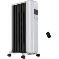PELONIS Space Heater in Steel Cover, Portable Oil Heater with Thermostat, 24Hr Auto On/Off Timer, Remote, Oil Filled Radiator Full Room Heater with Tip Over & Overheat Protection f