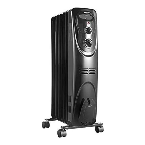  PELONIS PHO15A2AGB, Basic Electric Oil Filled Radiator,black space heater, 26.10 x 14.20 x 11.00