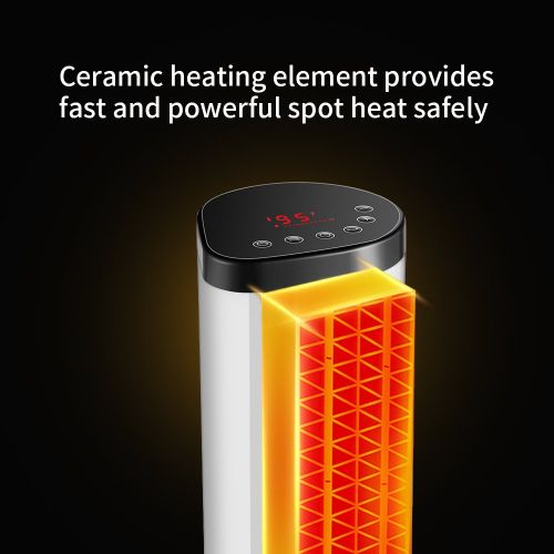  PELONIS Ceramic Tower Heater, Electric Space Heater Fan 1500W with Digital Thermostat, Remote Control, 24-hour Programmable Timer, Portable Safe Heater for Indoor Use, by Pelonis