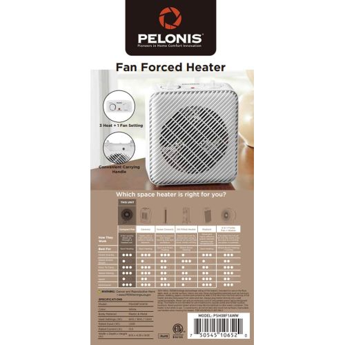  Pelonis Personal Mini Fan Forced Heater 3 Heat Settings-adjustable Thermostat