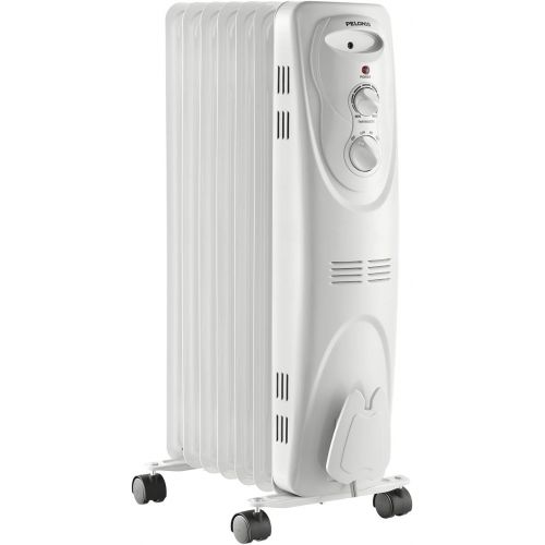  PELONIS PHO15A2AGW, Basic Electric Oil Filled Radiator, 1500W Portable Full Room Radiant Space Heater with Adjustable Thermostat, White, 26.10 x 14.20 x 11.00
