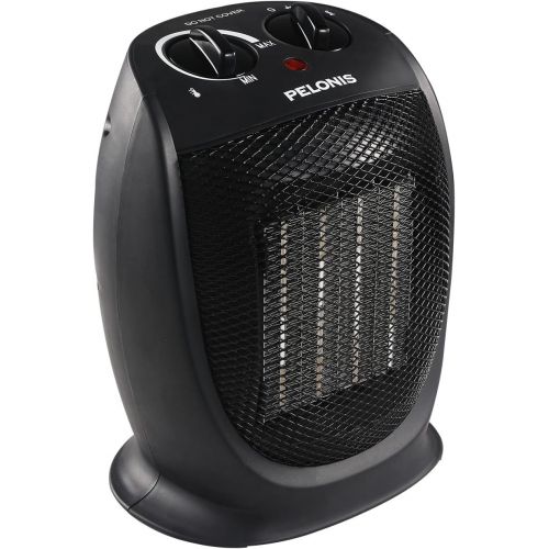  PELONIS PHTA1ABB Portable, 1500W/900W, Quiet Cooling & Heating Mode Space Heater for All Season, Tip Over & Overheat Protection,for Home, Office Personal Use, Black, 7 x 5.82 x 8.5