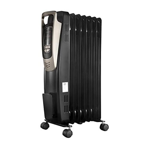  PELONIS Oil Filled Radiator Heater Luxurious Champagne Portable Space Heater with Programmable Thermostat, 10H Timer, Remote Control, Tip Over&Overheating Functions, Quiet Heater f