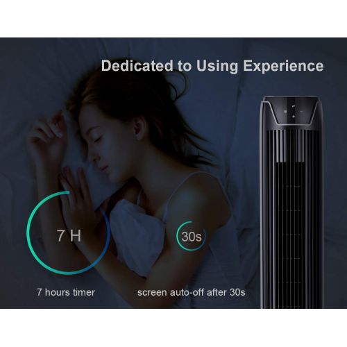  PELONIS Fan, Oscillating Tower Fan with LED Display, Remote Control, 3 Quiet Speeds and Modes, 7h Programmed Timer for Home and Office, 36-Inch, 2019 New Model