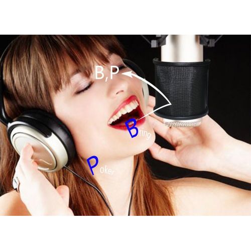  [아마존베스트]Pop Filter,PEMOTech [Upgraded Three Layers] Metal Mesh & Foam & Etamine Layer Microphone Windscreen Cover Handheld Mic Shield Mask,Microphone Accessories for Vocal Recording,Youtub