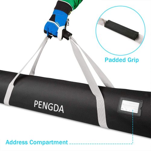  PENGDA Ski Bag Adult (Unisex) Eco Alpine Ski Bag 600D Polyester Water-Resistant Adjustable Length Ski Bag for Ski, Travel, 185CM