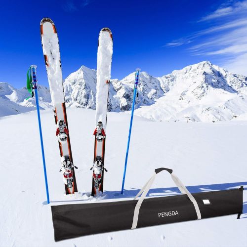  PENGDA Ski Bag Adult (Unisex) Eco Alpine Ski Bag 600D Polyester Water-Resistant Adjustable Length Ski Bag for Ski, Travel, 185CM