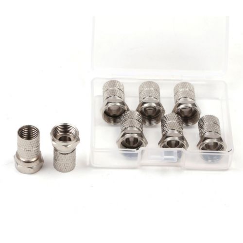  PENTA ANGEL RG6 F-Type Twist-On Coaxial Cable RF Connector Adapter Plug, 6PCS (Silver)