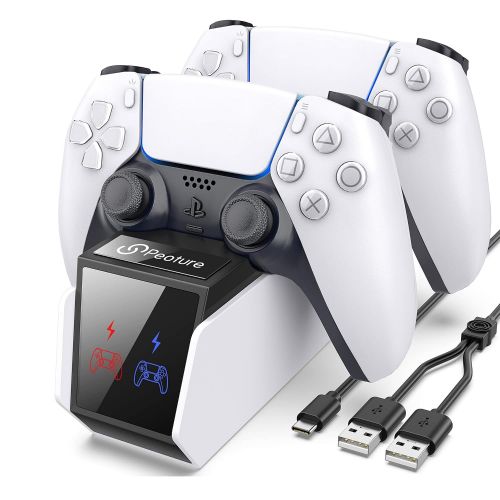  [아마존베스트]PS4 Controller Charger, Peoture PS4 Controller Charging Station with LED Light Indicator for Sony Playstation 4/PS4 Pro/PS4 Slim Controller