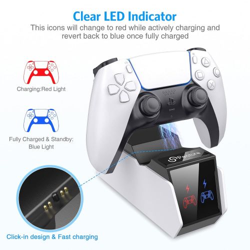  [아마존베스트]PS4 Controller Charger, Peoture PS4 Controller Charging Station with LED Light Indicator for Sony Playstation 4/PS4 Pro/PS4 Slim Controller