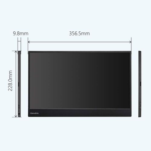  Portable Monitor, PEPPER JOBS USB C FHD 1080P 15.6 XtendViz, Touchscreen with Quad Speakers and Smart Cover, Compatible with Samsung (15.6,no Battery,no Touch)