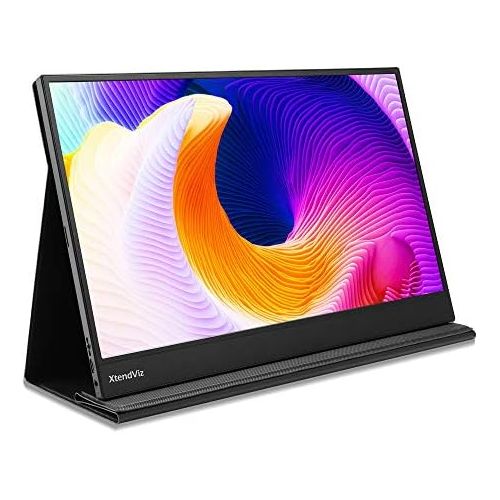  Portable Monitor, PEPPER JOBS USB C FHD 1080P 15.6 XtendViz, Touchscreen with Quad Speakers and Smart Cover, Compatible with Samsung (15.6,no Battery,no Touch)