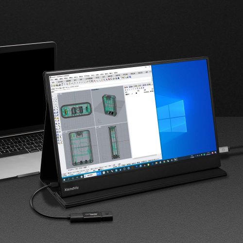  Portable Monitor, PEPPER JOBS USB C FHD 1080P 15.6 XtendViz, Touchscreen with Quad Speakers and Smart Cover, Compatible with Samsung (15.6,no Battery,no Touch)