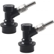 PERA 2 PACK Ball Lock MFL Dis-connect Set with Swivel Nuts 1/4 Liquid Barbed keg coupler, Disconnect, Black