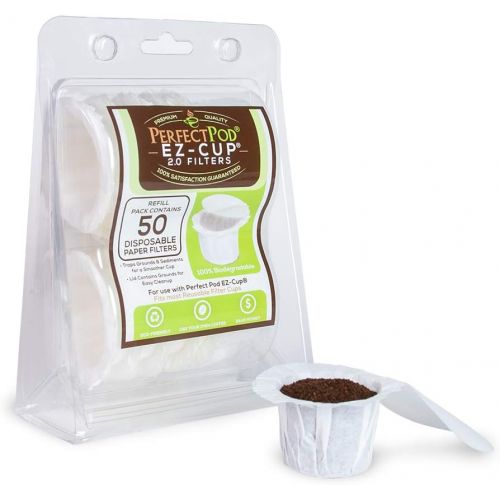  Perfect Pod EZ-Cup Paper Coffee Filters with Patented Lid for Single-Serve Coffee Brewers and Coffee Pods, Compatible with Keurig, 9-Pack (450 Filters)