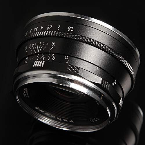  PERGEAR 25mm F1.8 Manual Focus Fixed Lens for Fujifilm Fuji Cameras X-A1 X-A10 X-A2 X-A3 A-at X-M1 XM2 X-T1 X-T3 X-T10 X-T2 X-T20 X-T30 X-Pro1 X-Pro2 X-E1 X-E2 E-E2s X-E3 (Black)