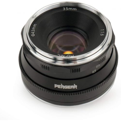  PERGEAR 35mm F1.6 Manual Focus Fixed Lens Compatible with Fujifilm XF-Mount Cameras Fuji X-A1 X-A10 X-A2 X-A3 A-at X-M1 XM2 X-T1 X-T3 X-T10 X-T2 X-T20 X-T30 X-Pro1 X-Pro2 X-E1 X-E2