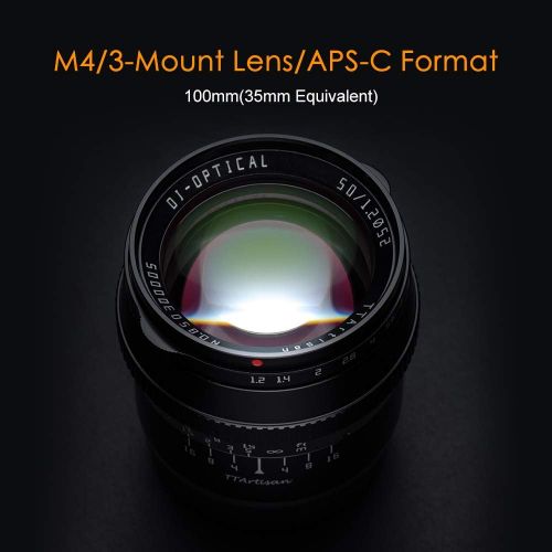  PERGEAR TTartisan 50mm F1.2 APS-C Format Large Aperture Manual Focus Fixed Lens Compatible with Sony E-Mount